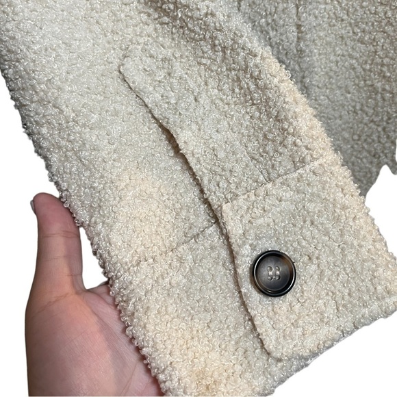 Kori Neutral Cream Oversized Teddy Button Up Shacket - Picture 3 of 6